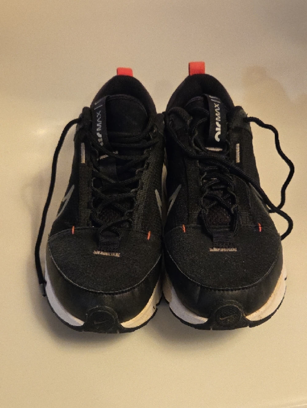 Nike Women's Air Intrlk Max Black and White Athletic Sneakers with Pink Accents - Picture 5 of 17